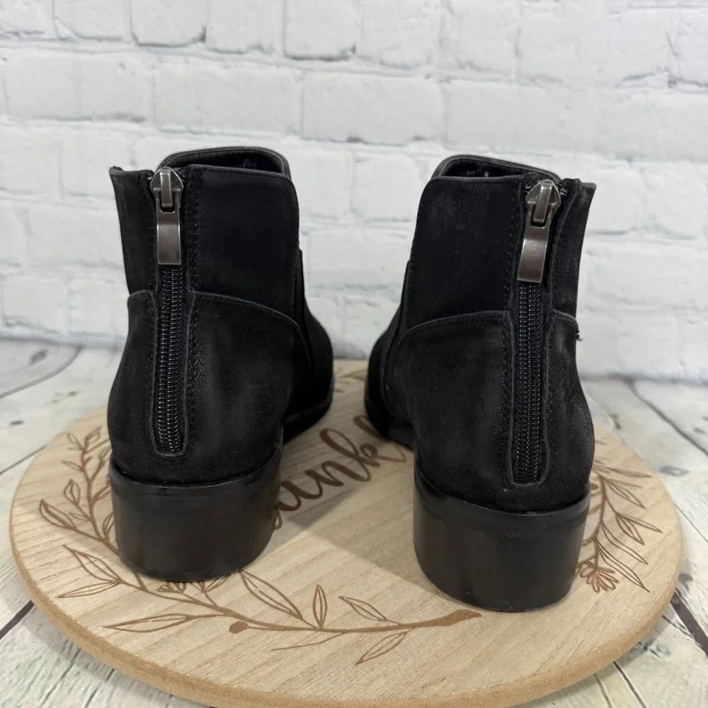 Corkys Boutique Western Ankle Booties Women Size 9 Black Side Zip Block Heel